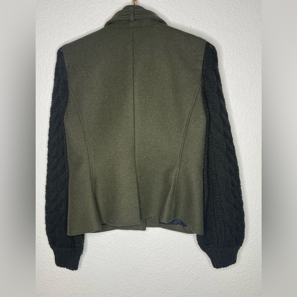 Veronica Beard jacket Utility “Arshia” size 6 mixed media green knit sleeves - Picture 7 of 9